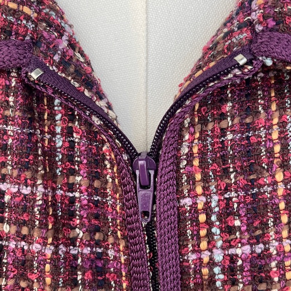 SAG Harbor size 16 zip front jacket. Purple plaid. - Picture 4 of 7